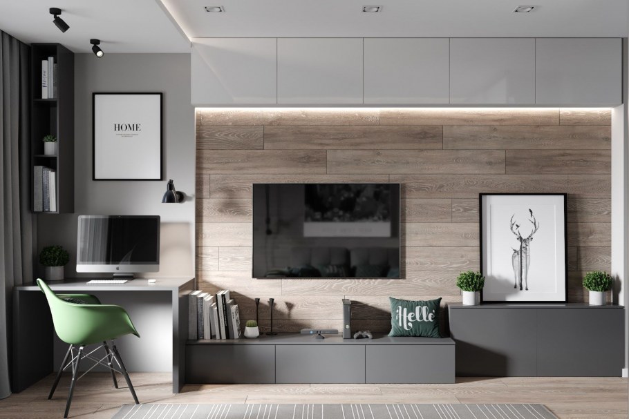 Декоративная стена для телевизора