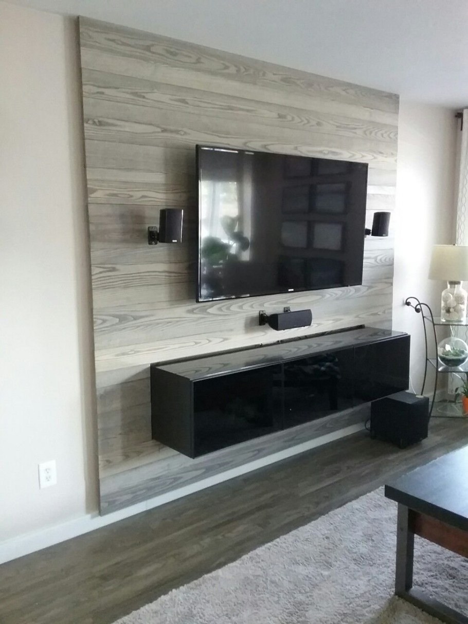 Ламинат на стену под телевизор