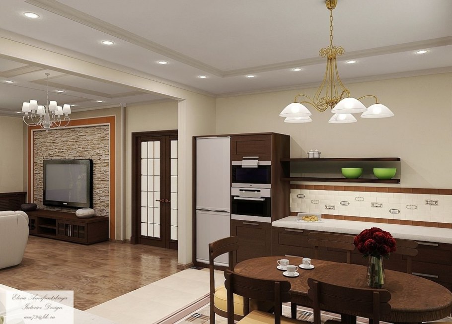 Кухня гостиная в стиле Модерн 20кв м