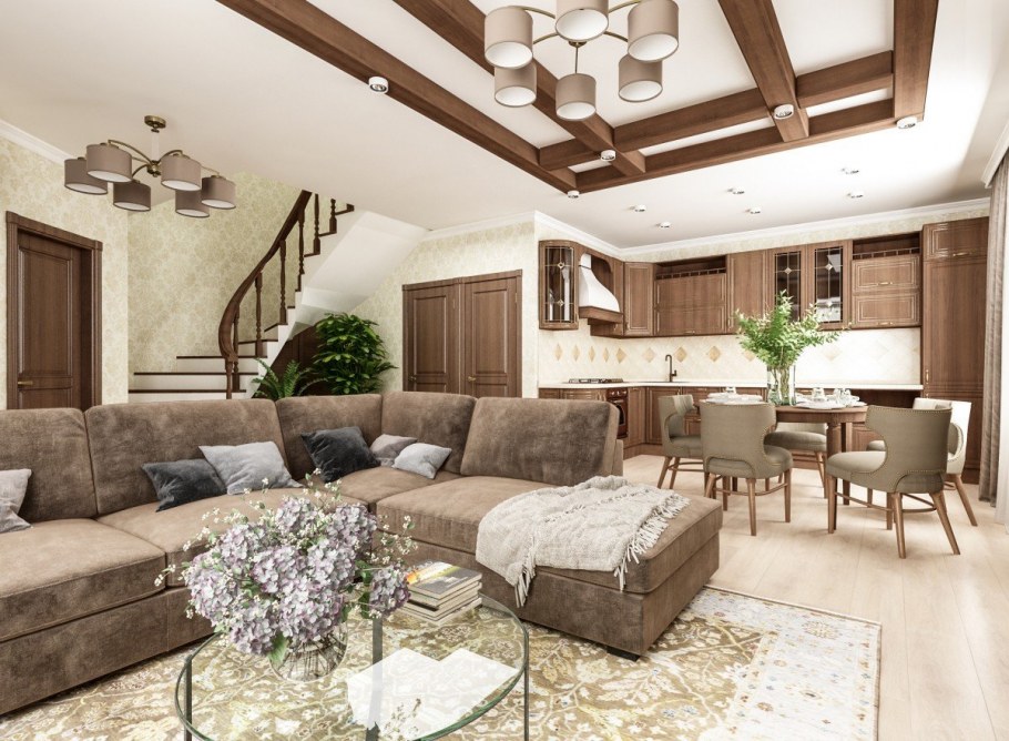 Кухня гостиная в стиле Модерн 20кв м