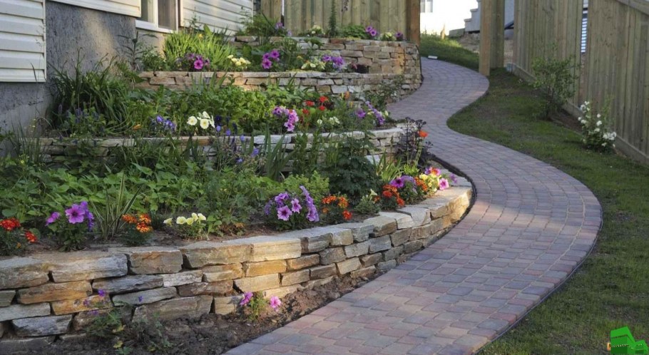 Клумбы во дворе частного дома