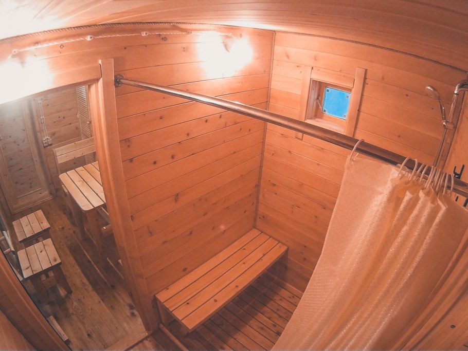 Баня бочка Квадро 6 метров внутри