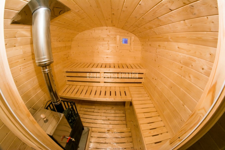 Баня бочка внутри