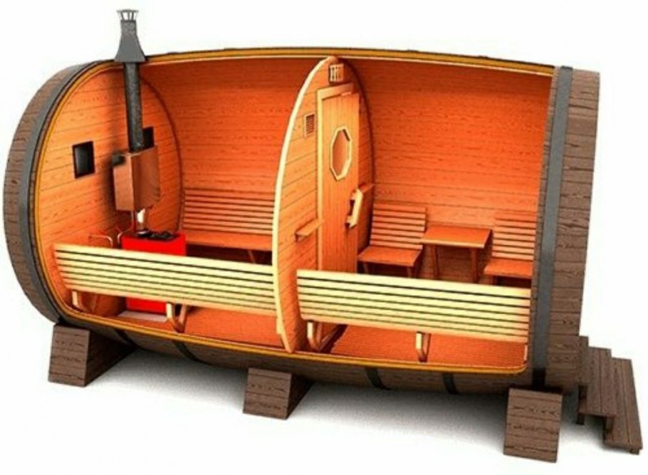 Баня бочка кровля