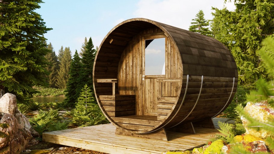 Баня бочка Квадро 5 метров чертеж