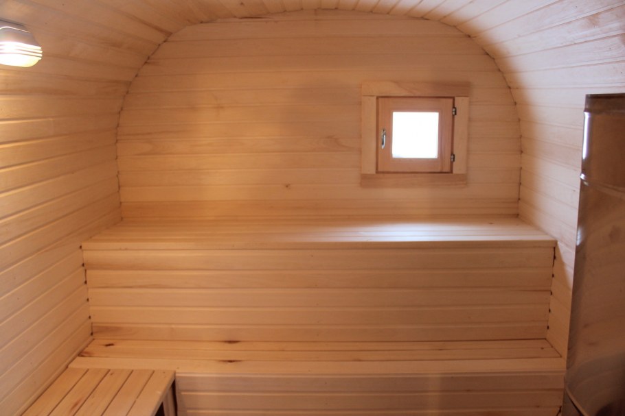 Баня бочка Квадро изнутри