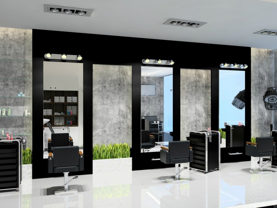 Парикмахерская в черно белом стиле