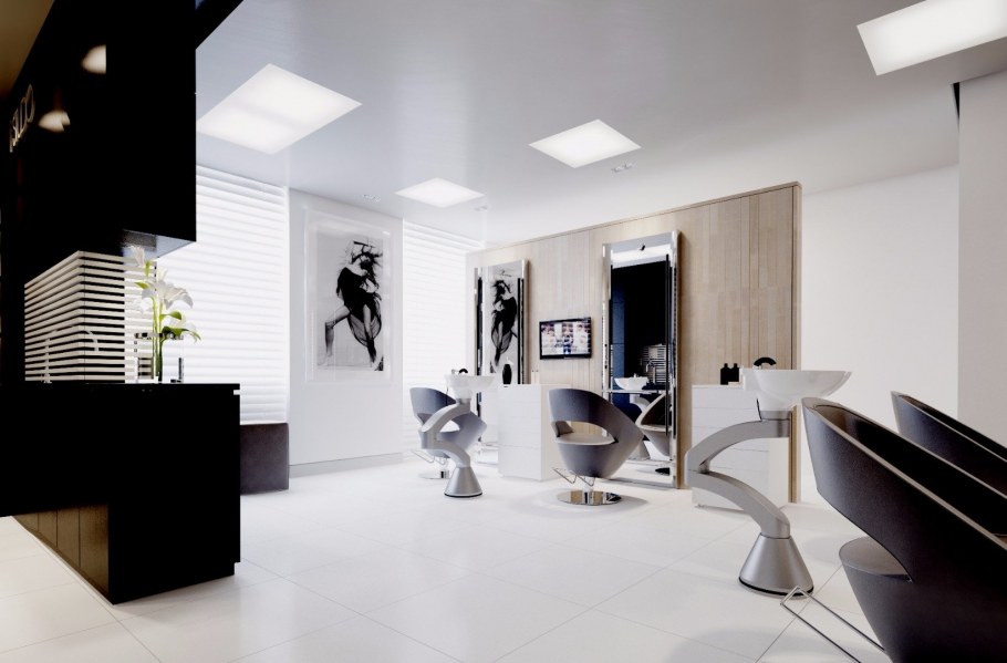 Парикмахерская в черно белом стиле