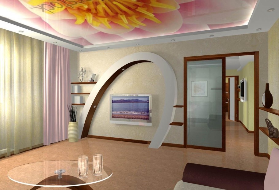 Арка разделяющая кухню и гостиную