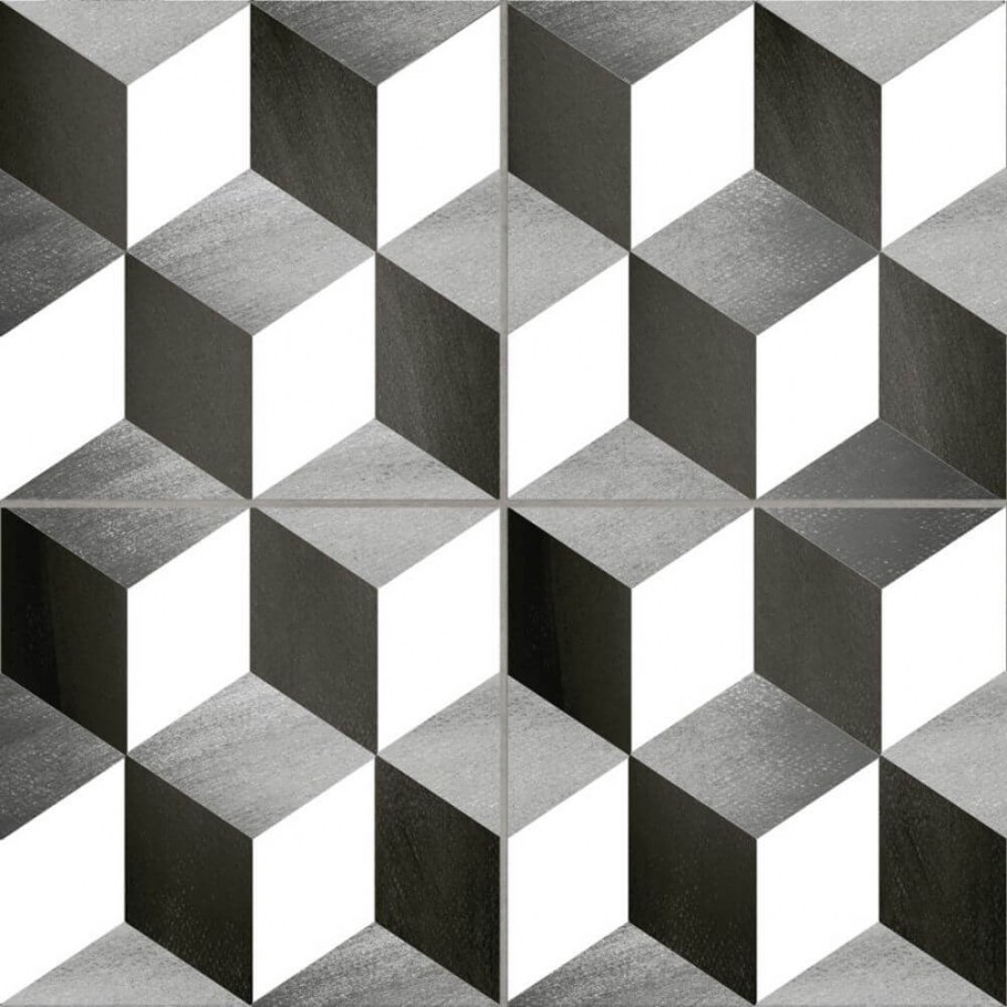 Emotion Ceramics hidraulicos Cube precorte Gris 45x45