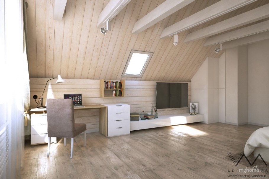 Вагонка штиль на мансарде