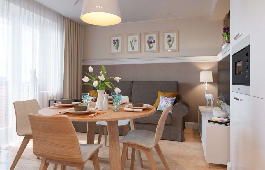 Кухня гостиная икеа 13м