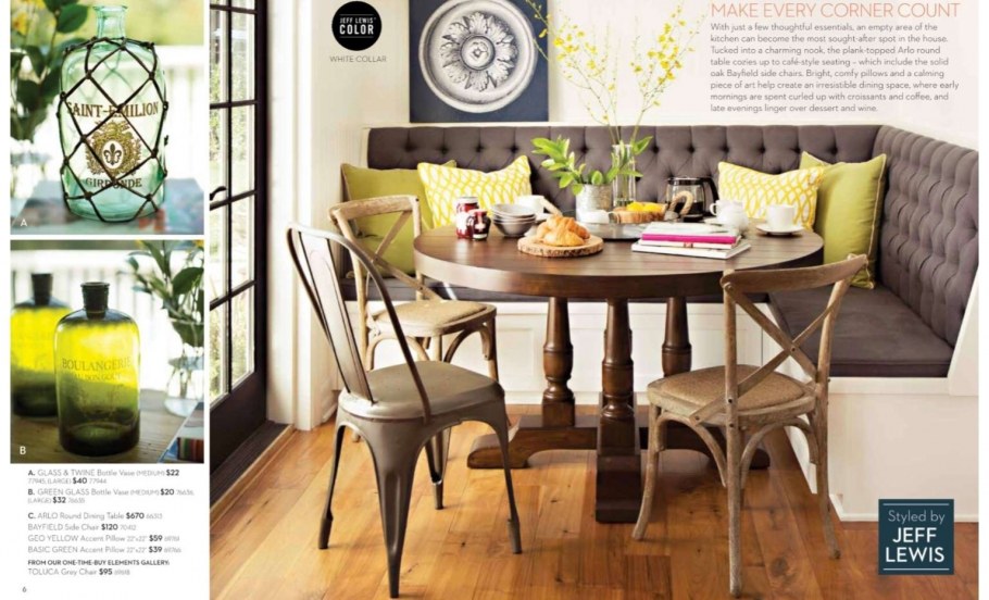 Кухня с круглым столом и диваном