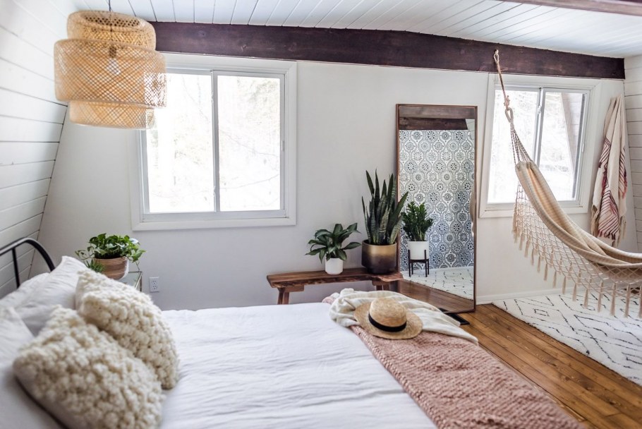 Спальня в скандинавском стиле дерево