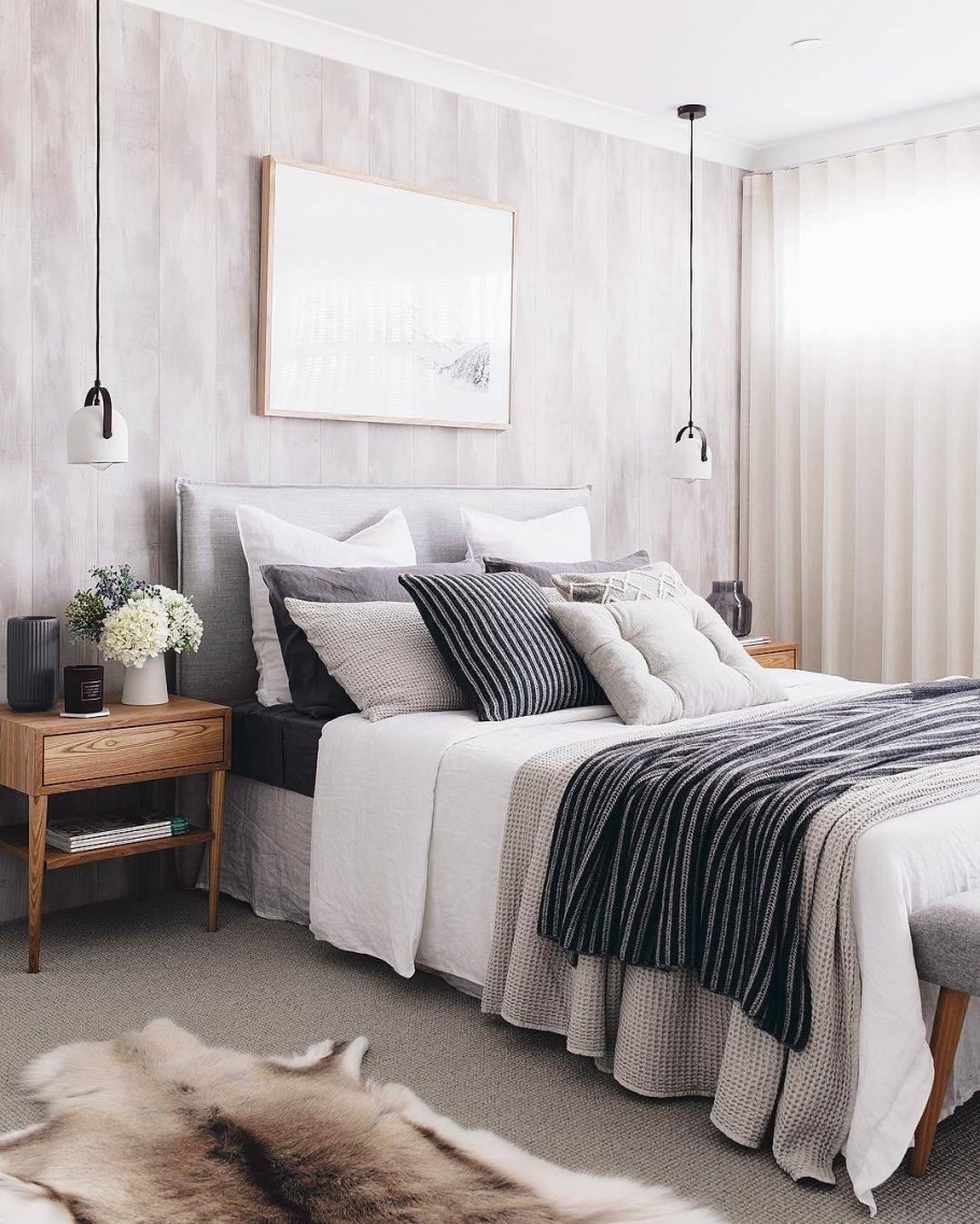 Серая спальня Сканди