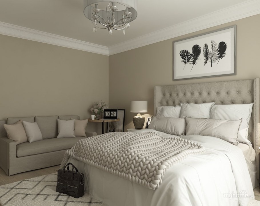 Гостиная в светло серых тонах