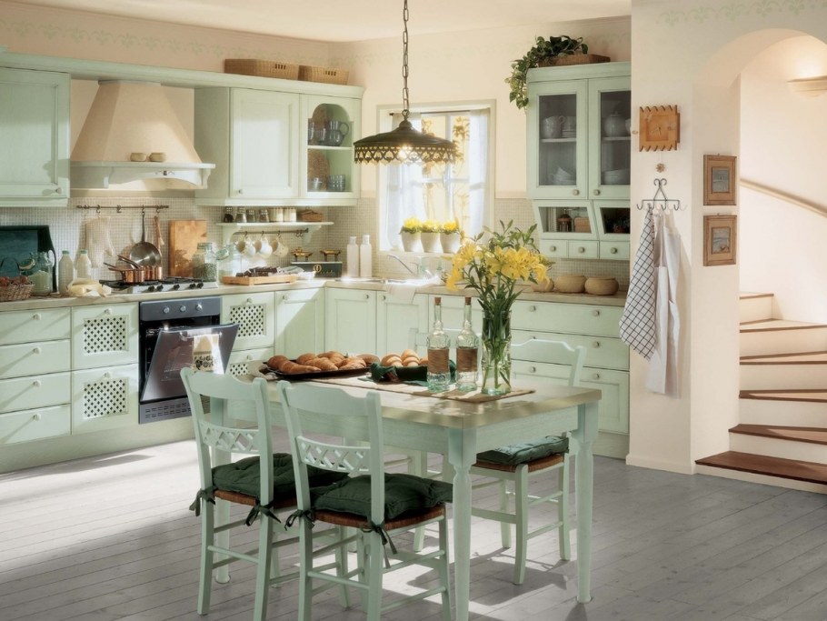 Кухня Прованс минт зеленый