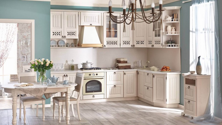 Кухня Кантри Прованс Неоклассика голубая