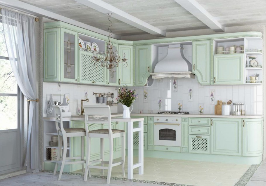 Встроенные кухни в стиле Прованс