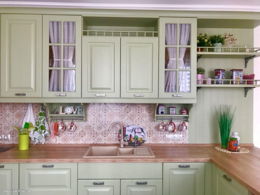 Кухня модульная Роял Вуд голубая