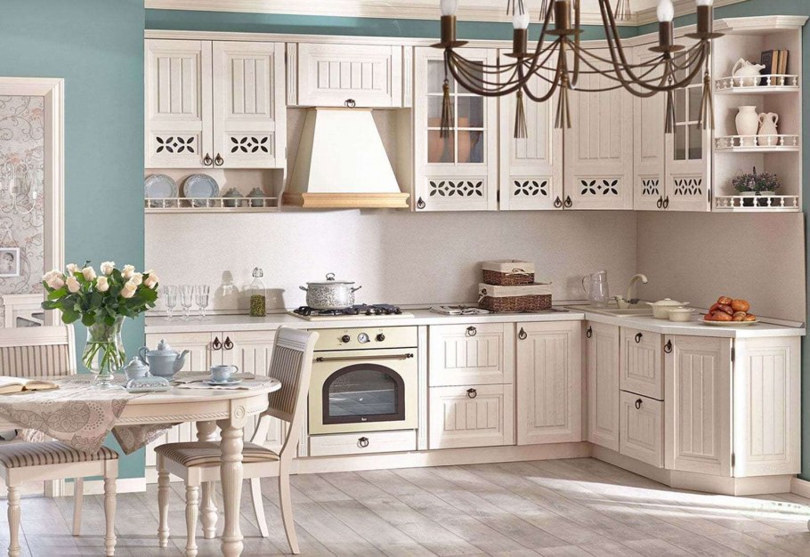 Зеленая кухня в стиле Прованс