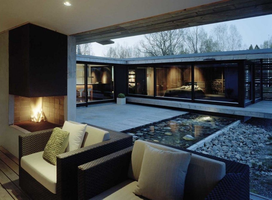 Современный интерьер в каркасном доме