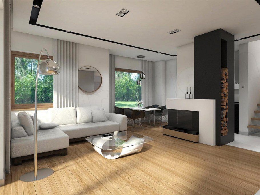 Кухня гостиная с панорамными окнами