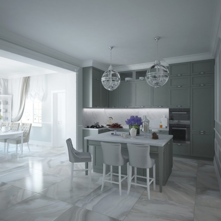 Кухонный остров Неоклассика