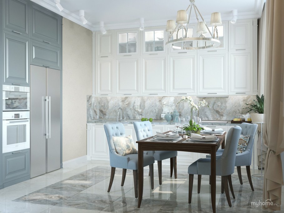 Кухня Неоклассика серая