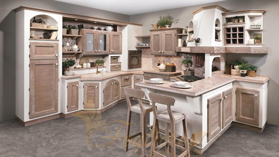 Кухня Кантри Прованс Неоклассика голубая