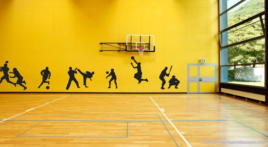 Роспись стен в спортзале