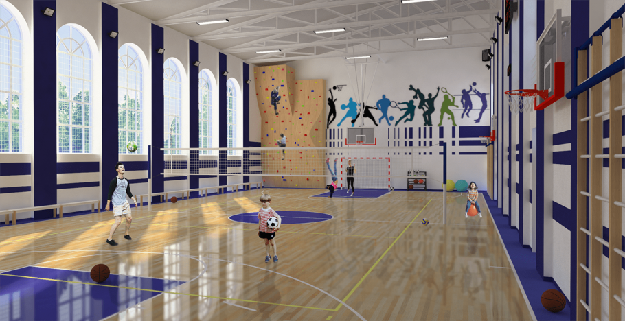 Современный спортивный зал в школе