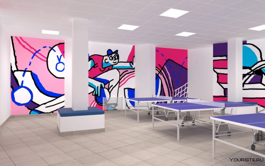 Дизайн стен спортивного зала