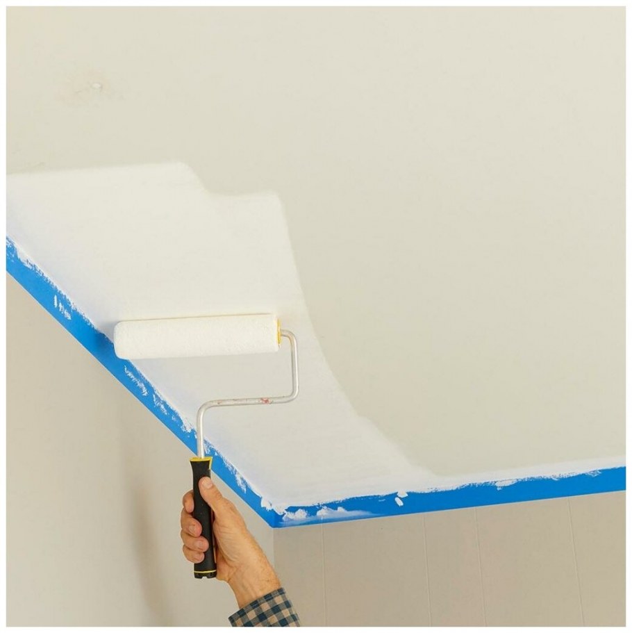 Облака на потолке красками