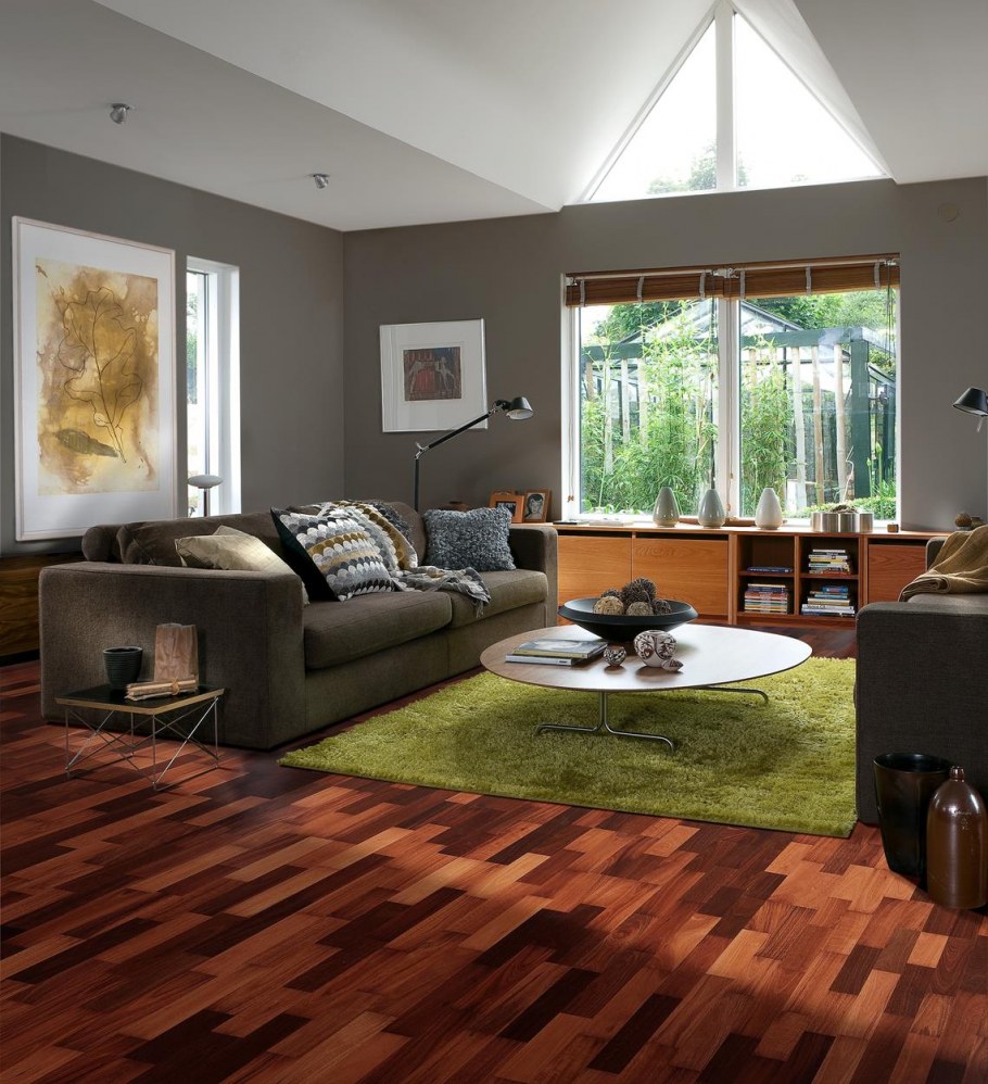 Яркий ламинат в интерьере