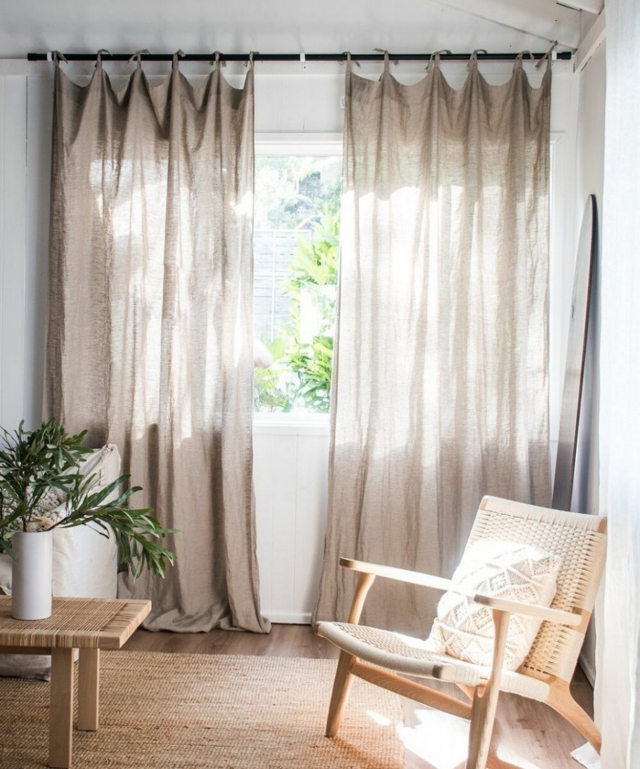 Льняные шторы в интерьере