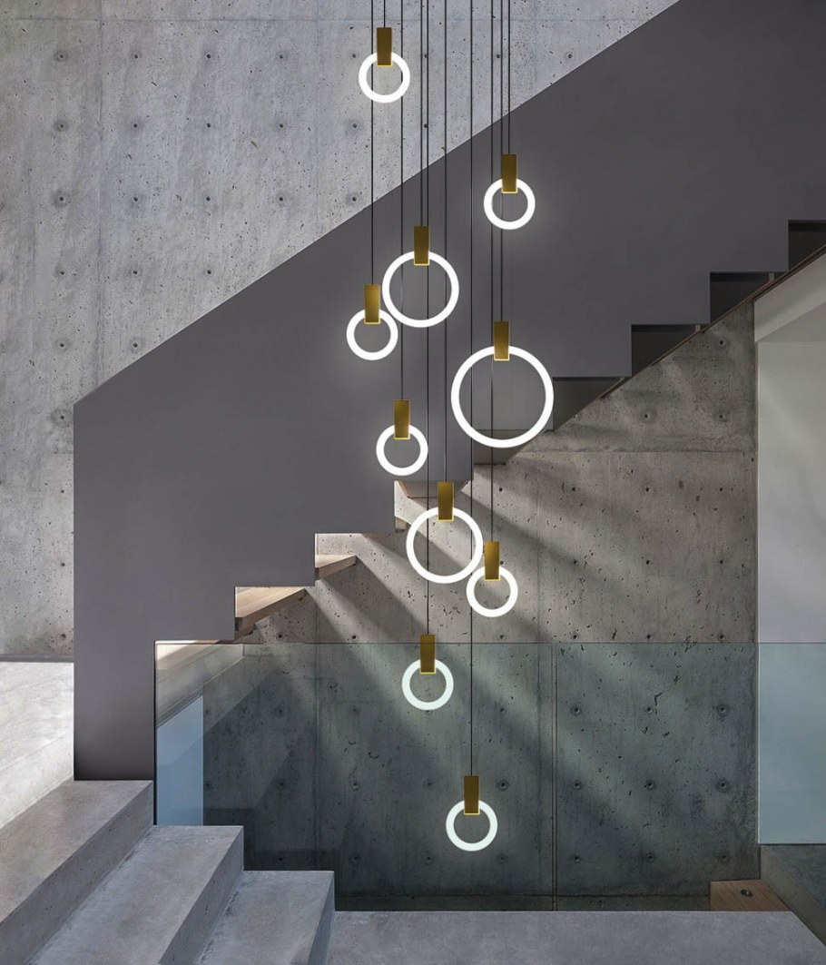 Minimalistic Golden led Chandelier Light