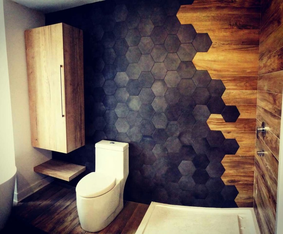 Ламинат на стену в туалете