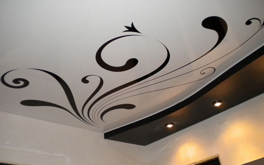 Натяжные потолки красивые узоры