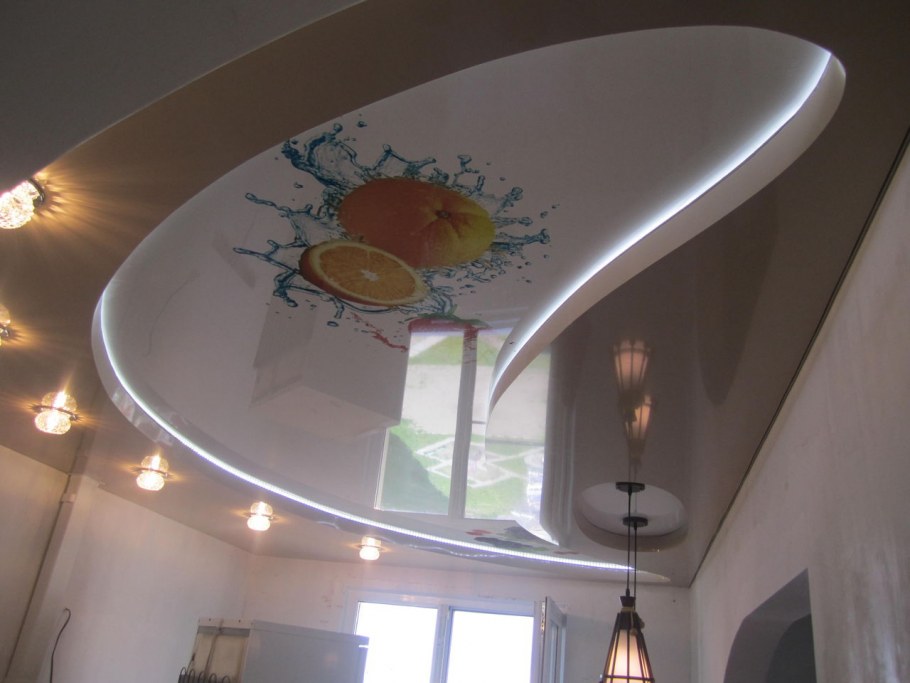 Спаянные натяжные потолки с фотопечатью