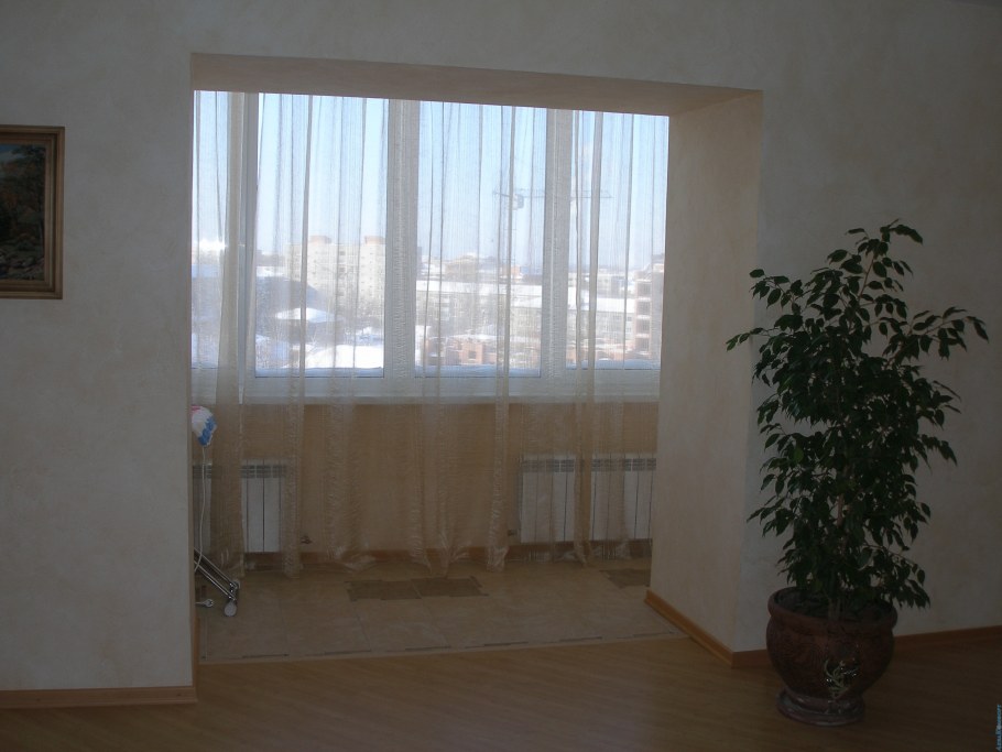 Объединение балкона с комнатой п-44т