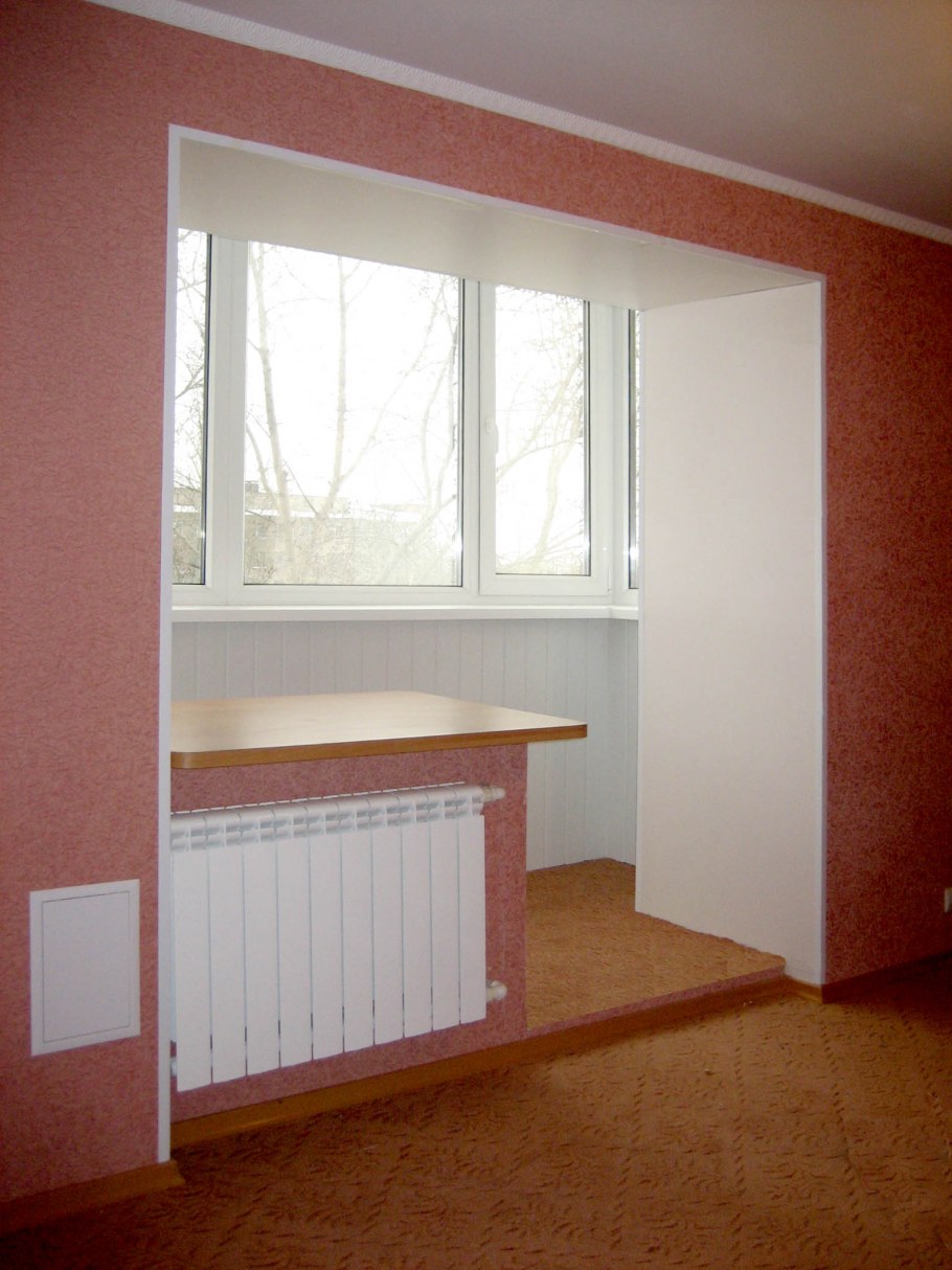 Балкон остекление с объединенной комнатой в хрущевке