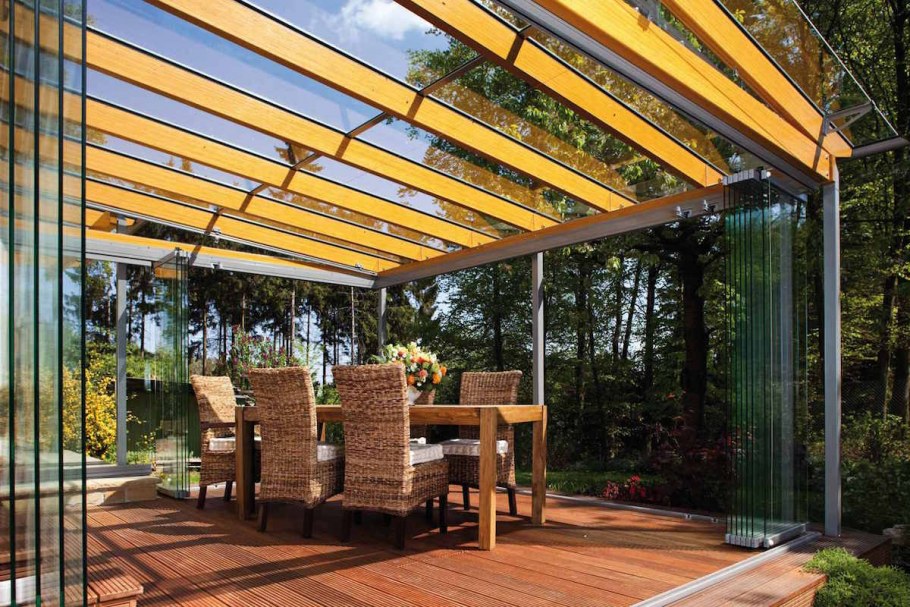 Навес над террасой из ткани