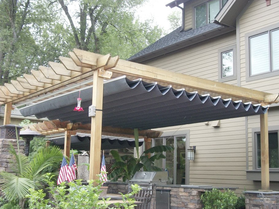 Навес беседки пристроенные к дому