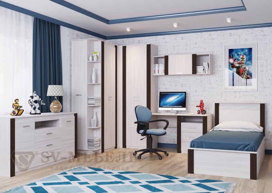 Комната в темных тонах для девушки