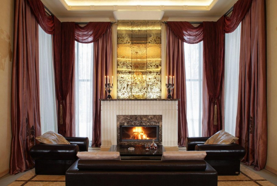 Шторы в гостиную в частном доме