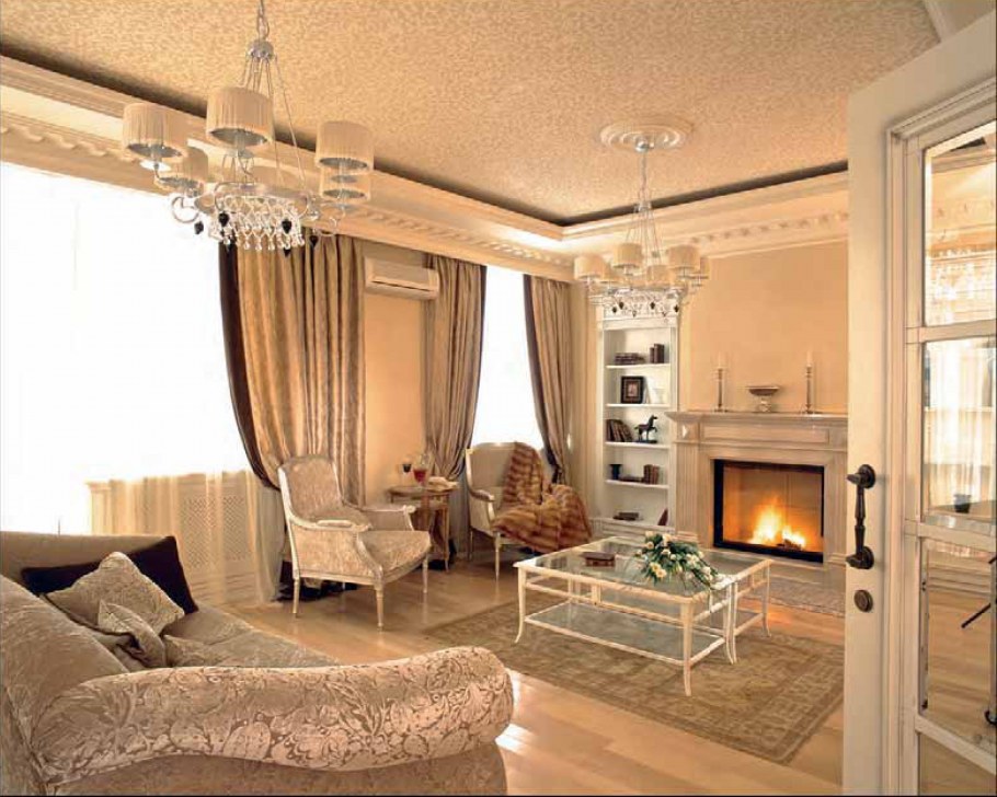 Гостиная с двумя окнами