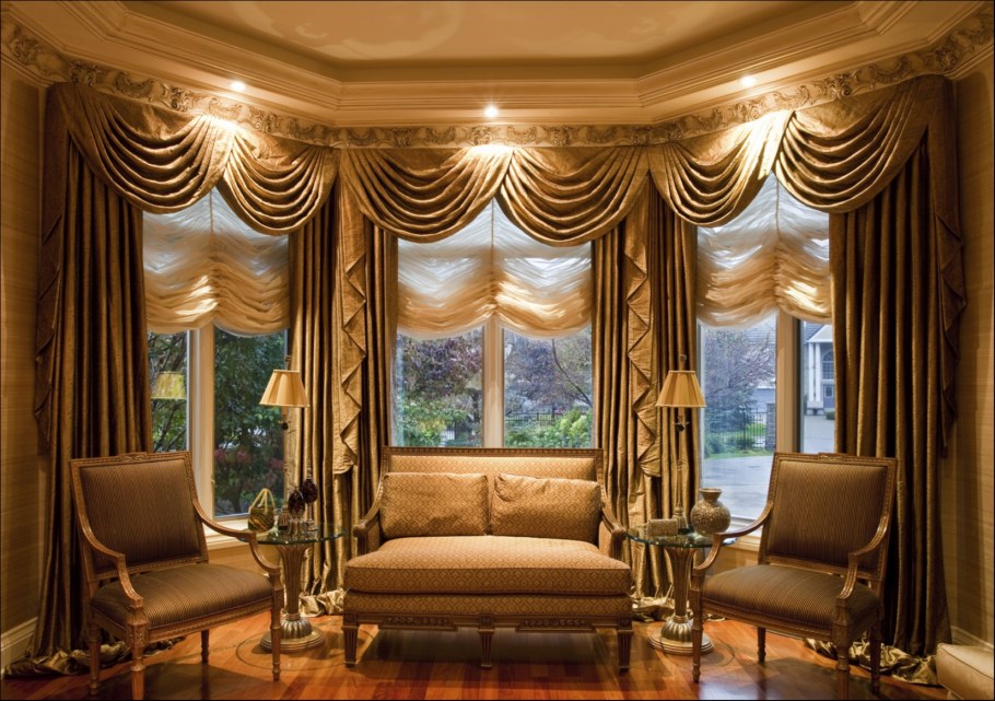Французская штора на эркерное