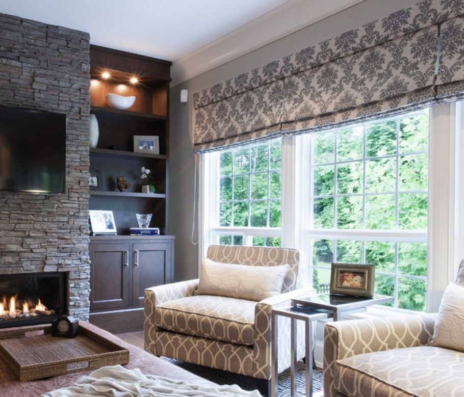 Шторы и камин