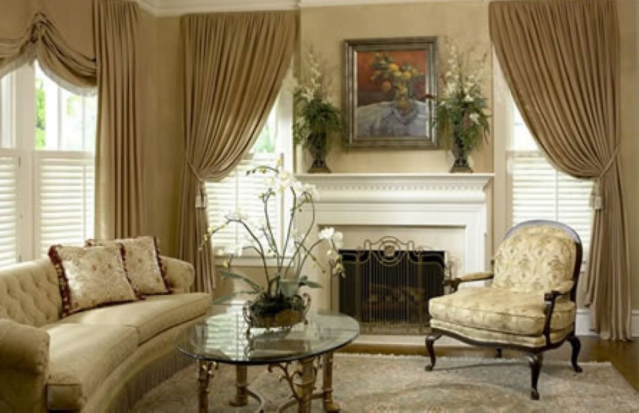Шторы в английском стиле для гостиной
